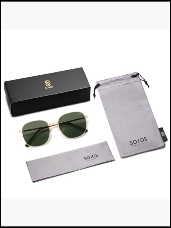 Vintage Square Sunglasses Women Men Big Frame Gold Shades UV Protection